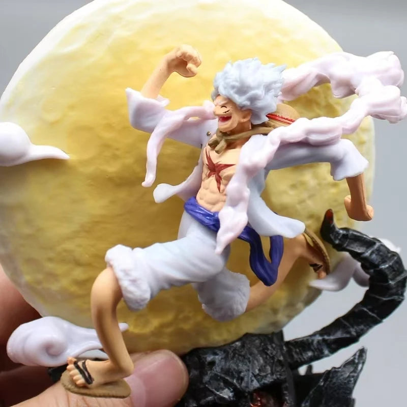 14cm One Piece  Moon Fairy Nika Monkey D Luffy Gear 5 With Moon Light
