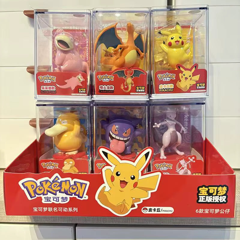 Pokemon Model Kit Anime Characters Figures Gengar Pikachu Charizard Slowpoke Mewtwo Series Car Interior Hand Position Toys Gifts
