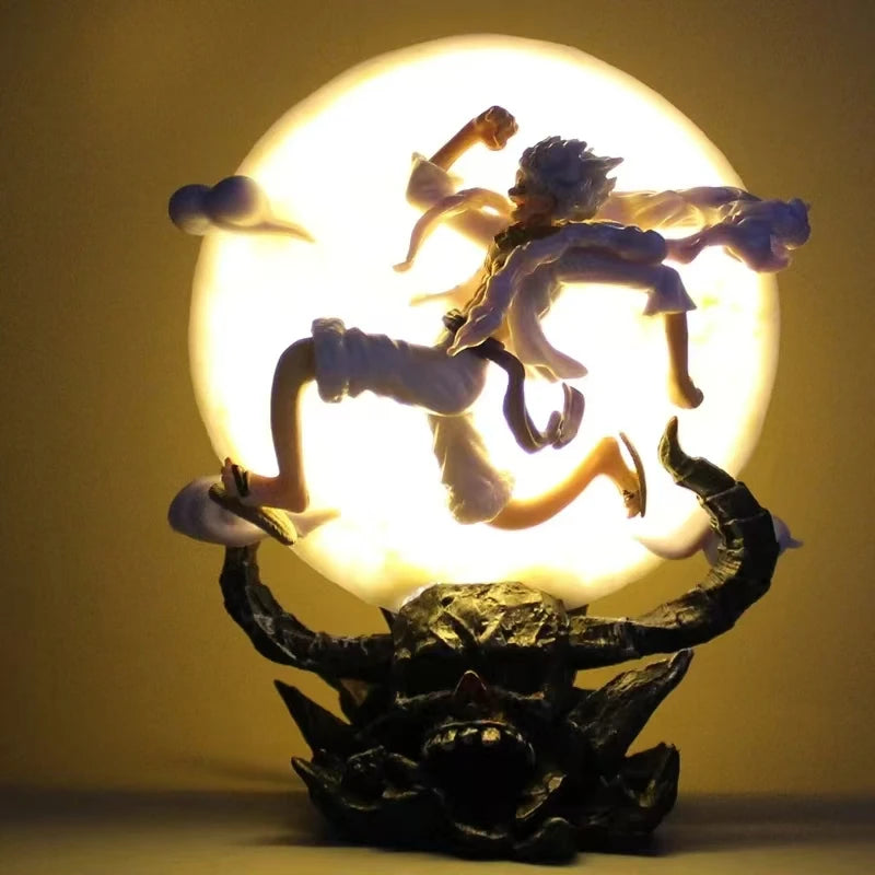 14cm One Piece  Moon Fairy Nika Monkey D Luffy Gear 5 With Moon Light