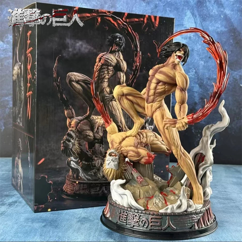 Attack on Titan Anime Figure the Armored Figures 29Cm Titan Eren Jager Action Figurine Model Pvc GK Statue Ornament Toys Gifts