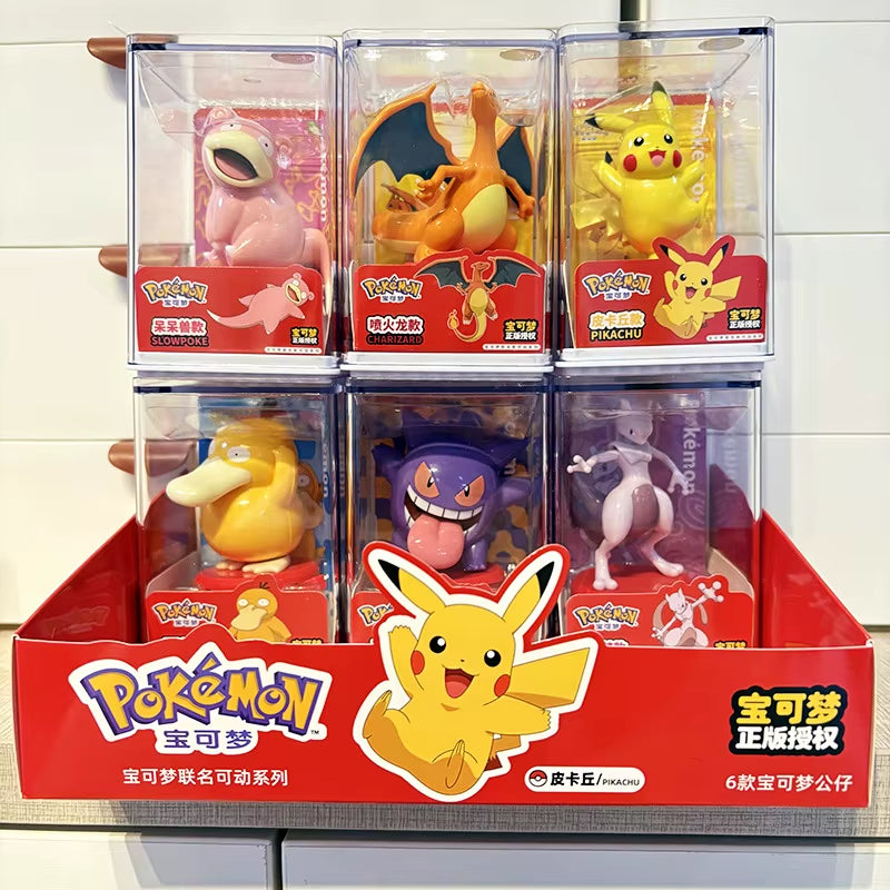 Pokemon Model Kit Anime Characters Figures Gengar Pikachu Charizard Slowpoke Mewtwo Series Car Interior Hand Position Toys Gifts