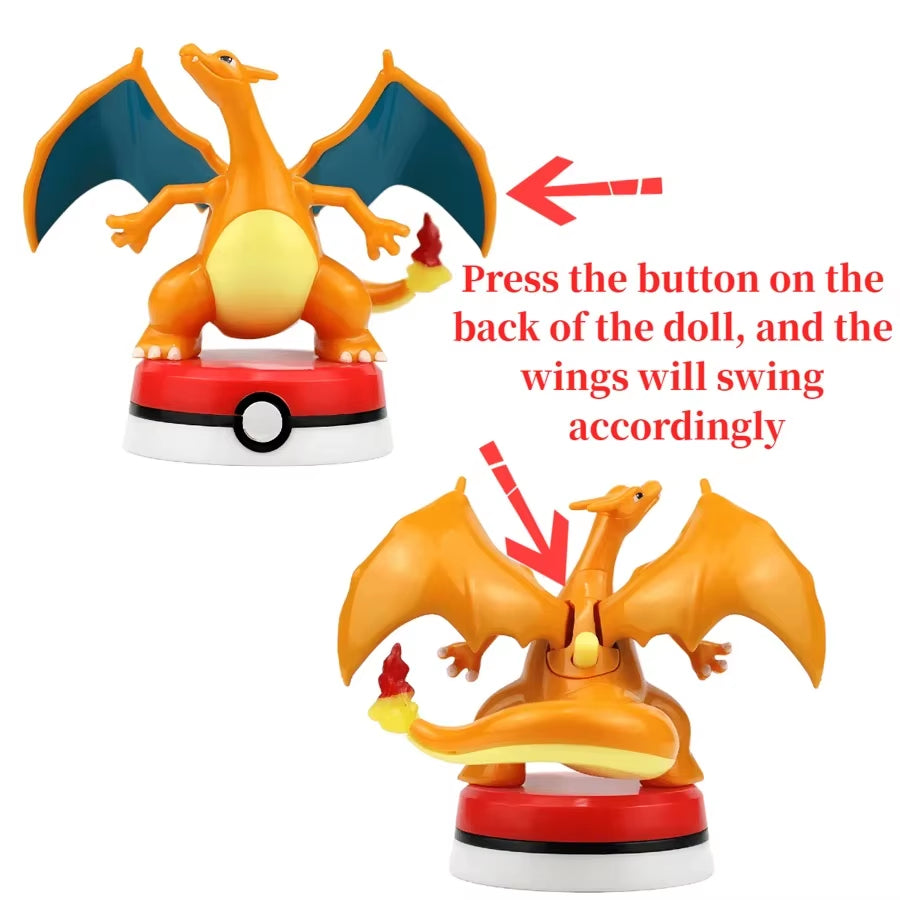 Pokemon Model Kit Anime Characters Figures Gengar Pikachu Charizard Slowpoke Mewtwo Series Car Interior Hand Position Toys Gifts