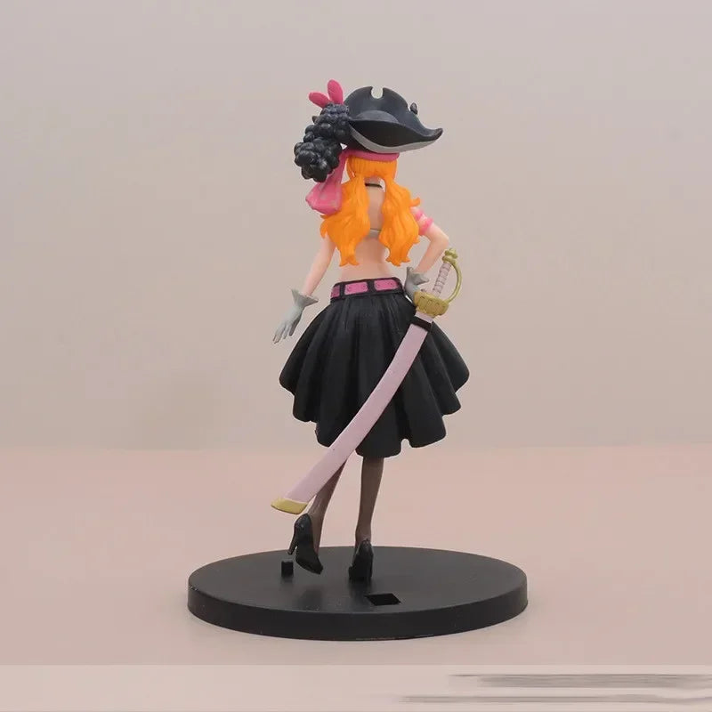 19CM Anime One Piece Nami Black Clothes Action Figure ONE PIECE FILM RED