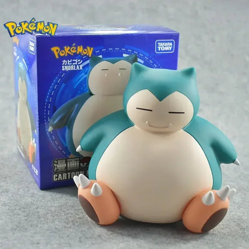Tomy Pokemon Snorlax Anime Figure Model Piggy Bank Sitting Standing Snorlax Saving Pot Cartoon Doll Money Box Fantasy Figurines