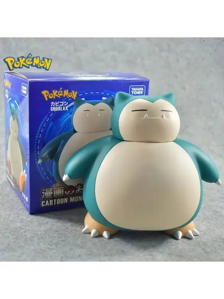 Tomy Pokemon Snorlax Anime Figure Model Piggy Bank Sitting Standing Snorlax Saving Pot Cartoon Doll Money Box Fantasy Figurines