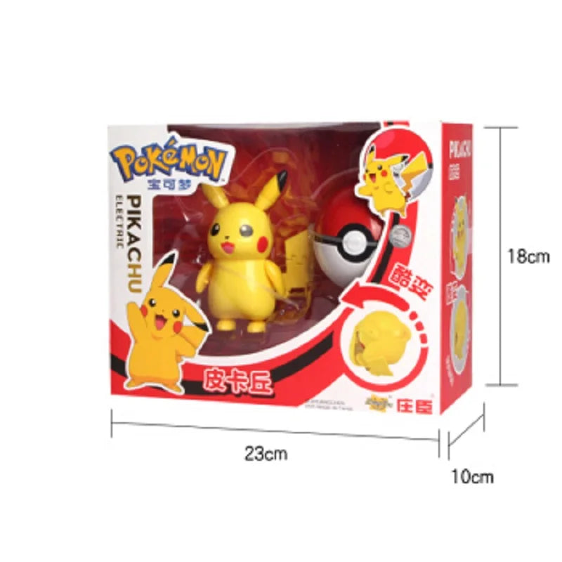 Genuine Pokemon Anime Figure Pikachu Gengar Charizard Gyarados Mew Dragonite Doll Model Children'S Transformation Toy Gift Set
