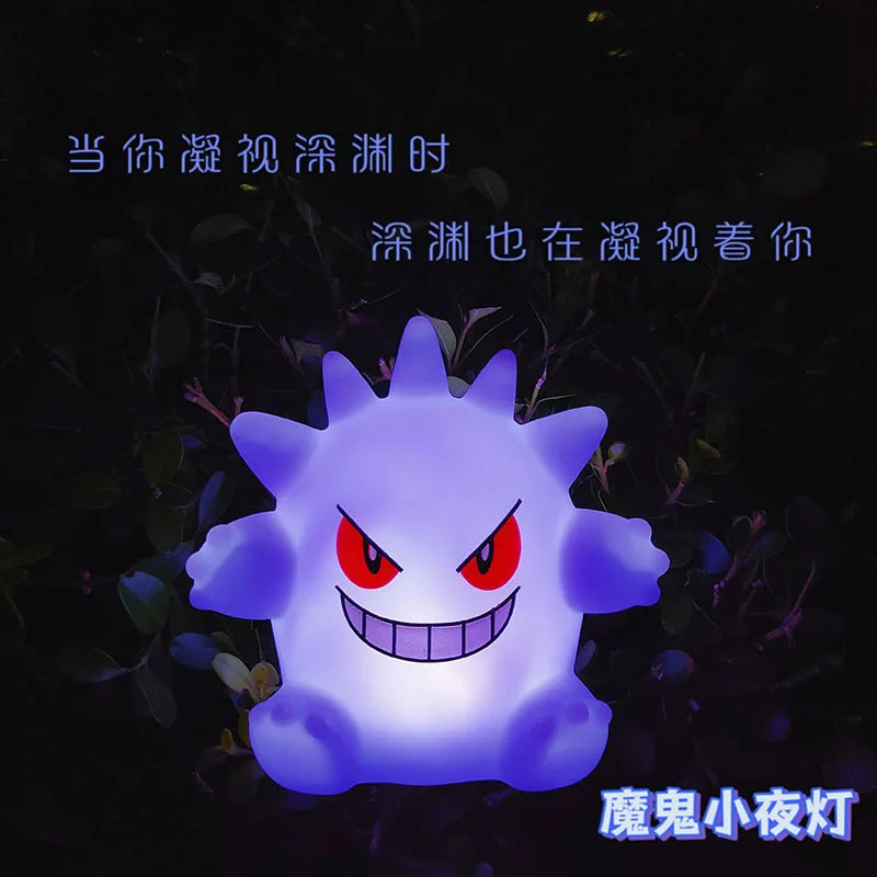 Hot Pokemon Figures Night Light Gengar Model Bedside Lamp Demon Doll Halloween Toy Gift Children Creative Collection Glowing Toy