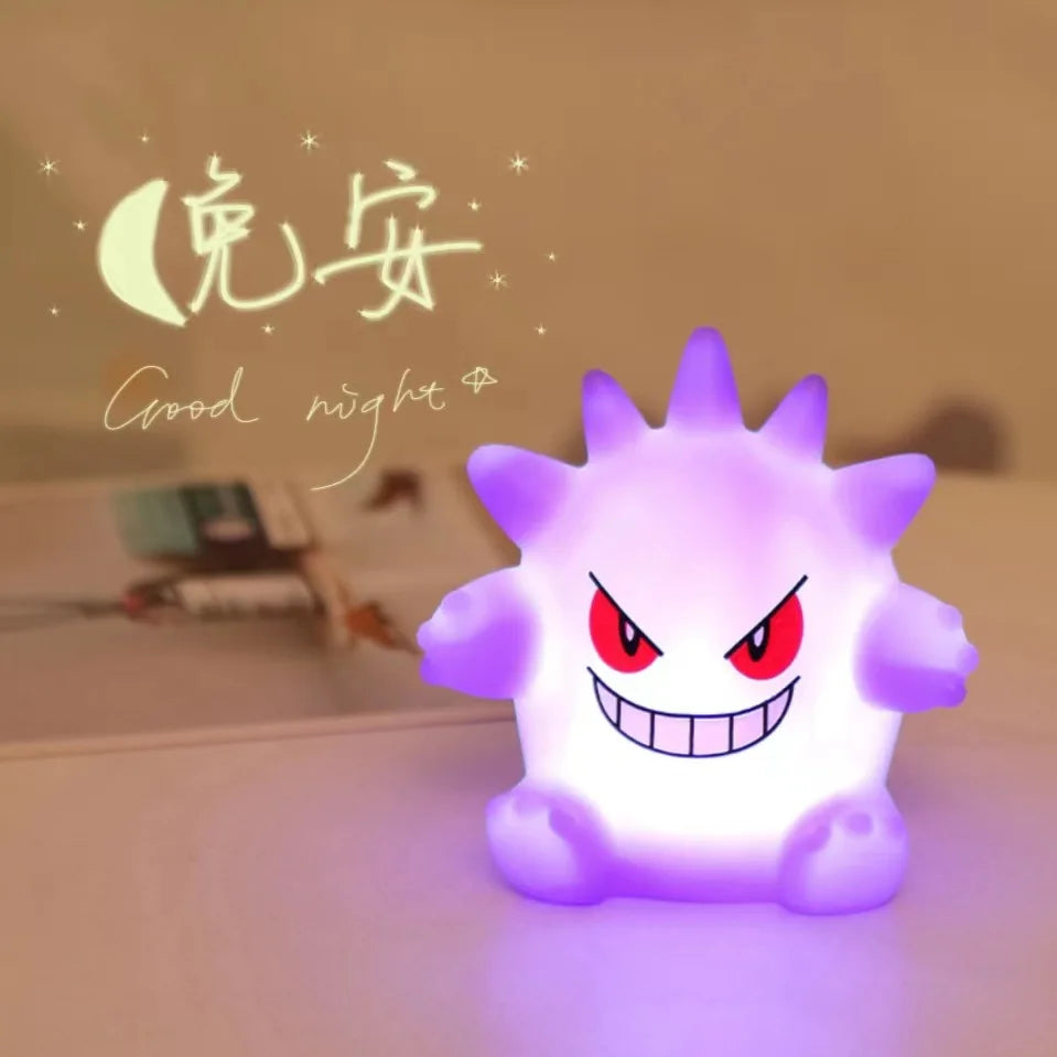 Hot Pokemon Figures Night Light Gengar Model Bedside Lamp Demon Doll Halloween Toy Gift Children Creative Collection Glowing Toy