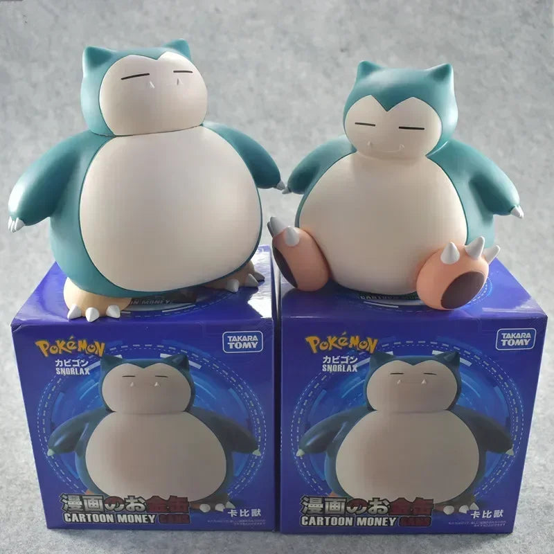 Tomy Pokemon Snorlax Anime Figure Model Piggy Bank Sitting Standing Snorlax Saving Pot Cartoon Doll Money Box Fantasy Figurines
