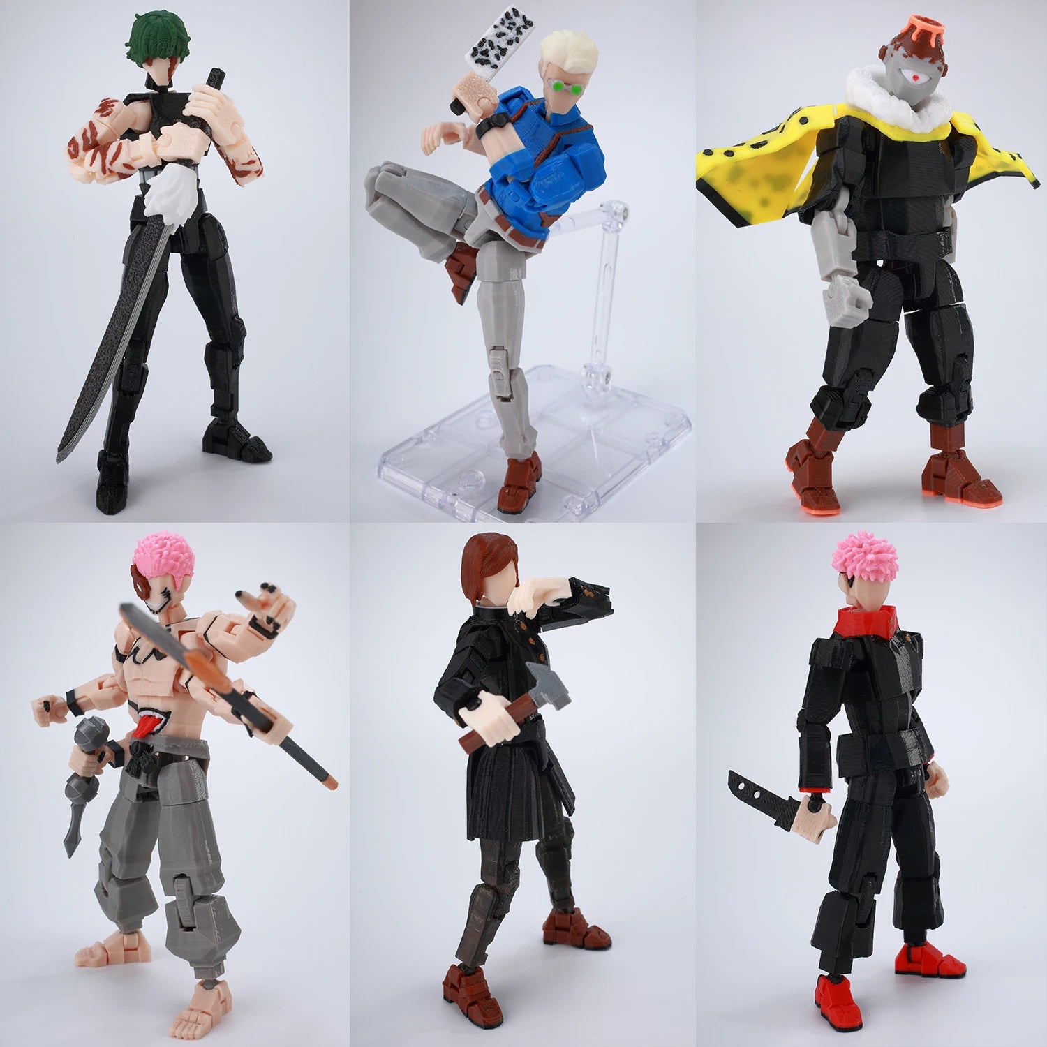 9L3D Printed Anime Jujutsu Kaisen Sukuna Yuji Yuta Satoru Gojo Lucky Dummy 13 Movable Shapeshift Action Figures Mannequin Toys
