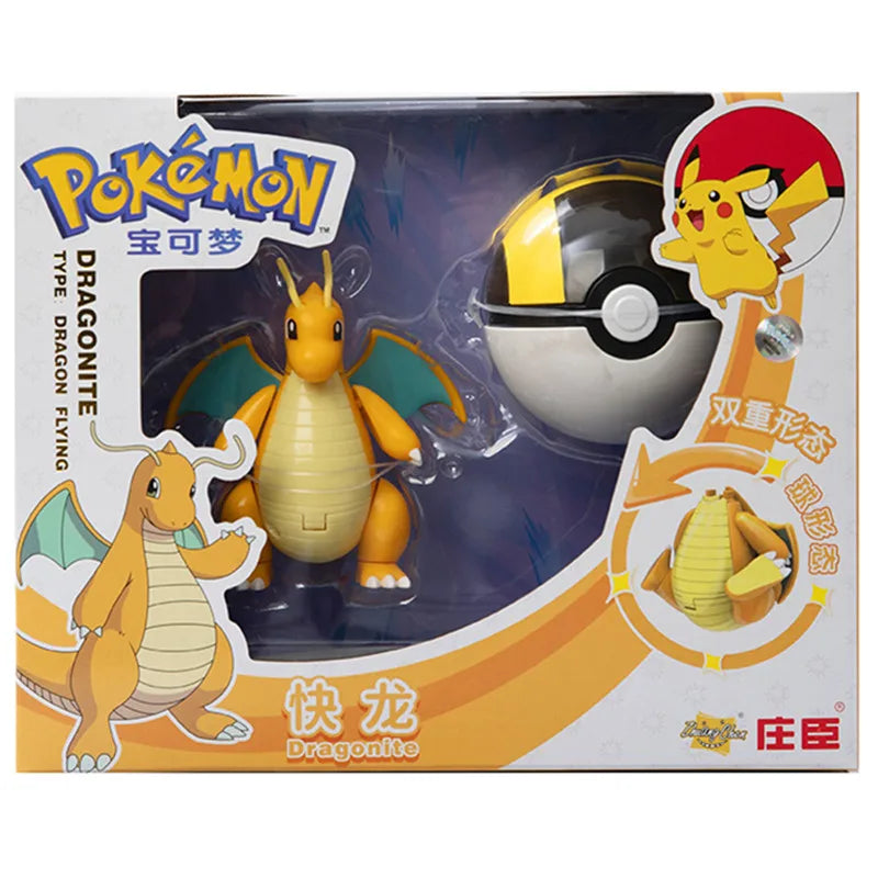 Genuine Pokemon Anime Figure Pikachu Gengar Charizard Gyarados Mew Dragonite Doll Model Children'S Transformation Toy Gift Set