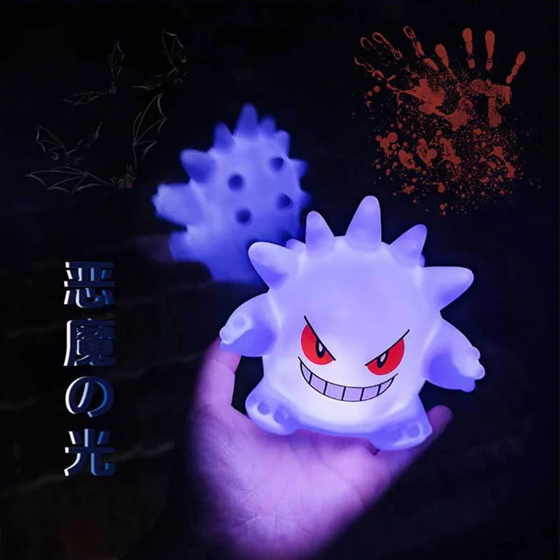 Hot Pokemon Figures Night Light Gengar Model Bedside Lamp Demon Doll Halloween Toy Gift Children Creative Collection Glowing Toy