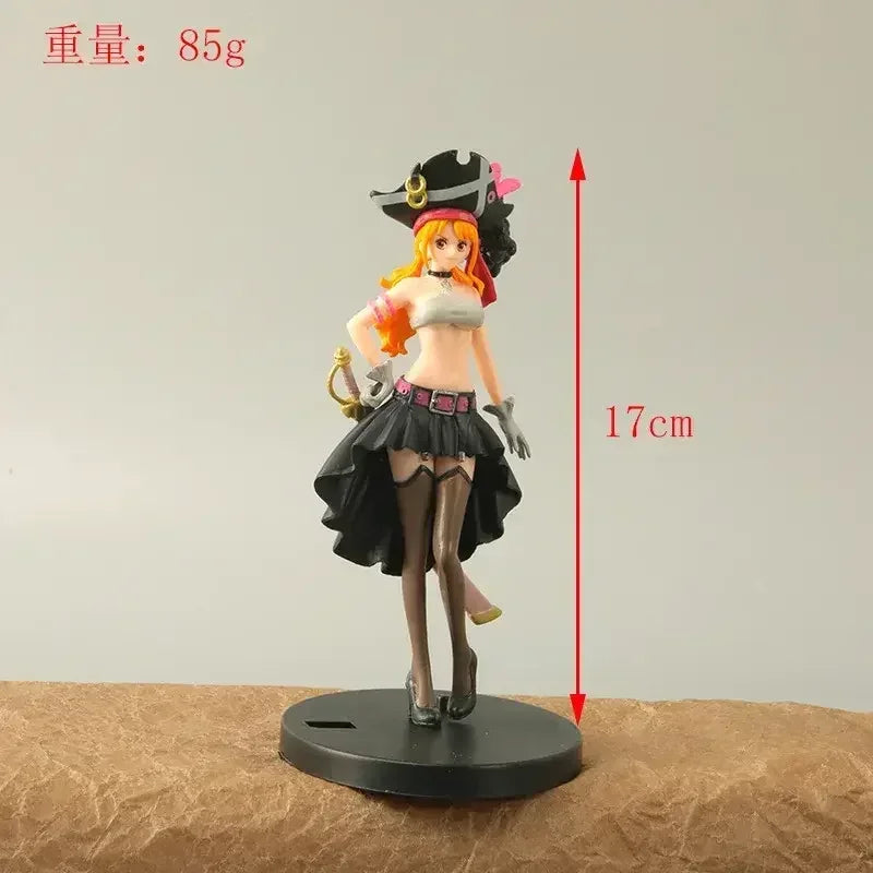 19CM Anime One Piece Nami Black Clothes Action Figure ONE PIECE FILM RED
