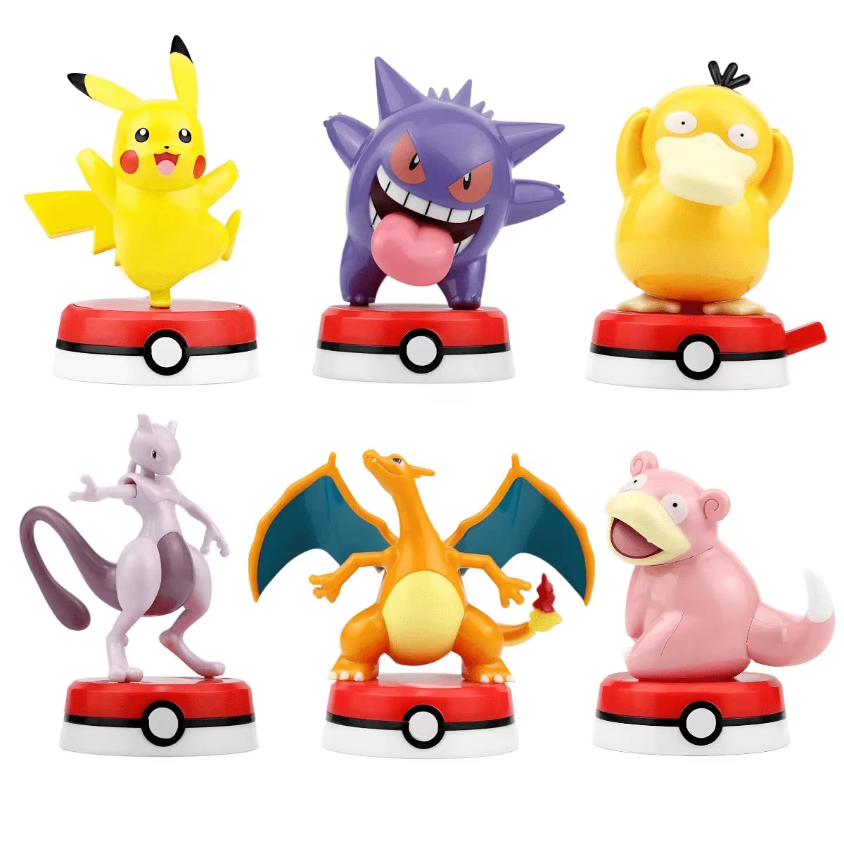 Pokemon Model Kit Anime Characters Figures Gengar Pikachu Charizard Slowpoke Mewtwo Series Car Interior Hand Position Toys Gifts