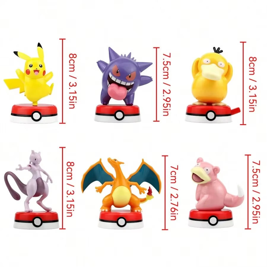 Pokemon Model Kit Anime Characters Figures Gengar Pikachu Charizard Slowpoke Mewtwo Series Car Interior Hand Position Toys Gifts