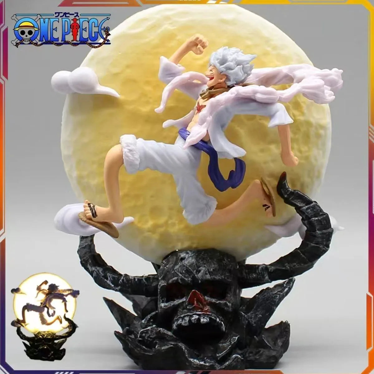 14cm One Piece  Moon Fairy Nika Monkey D Luffy Gear 5 With Moon Light