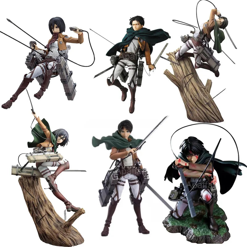 28cm Attack on Titans Levi Ackerman Action  Eren Jaege Mikasa Ackerman The Armored Titan